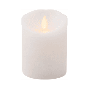 Witte  LED stompkaars met timer Rustiek - LED Stompkaarsen