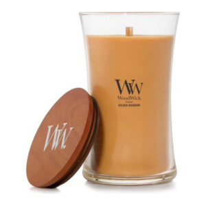 WoodWick Golden Bourbon Large Candle - Geurkaars in glas