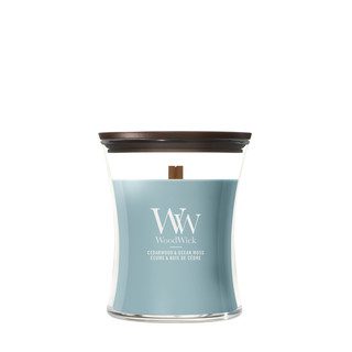 WoodWick Cedarwood & Ocean Moss Medium Candle WoodWick Cedarwood & Ocean Moss Medium Candle blauw