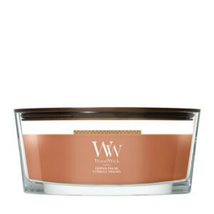 WoodWick Pumpkin Praline Ellipse oranje geurkaars